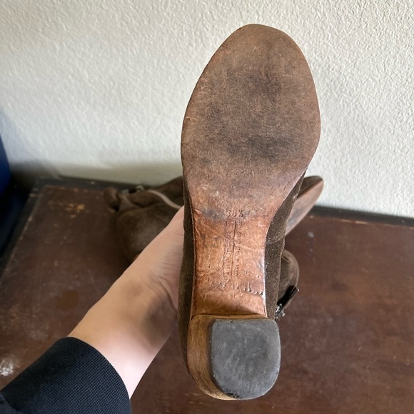 Alberto Fermani Suede Side Zip Heeled Ankle‎ Boots Brown Women’s Size 38.5 8.5 - Picture 8 of 10